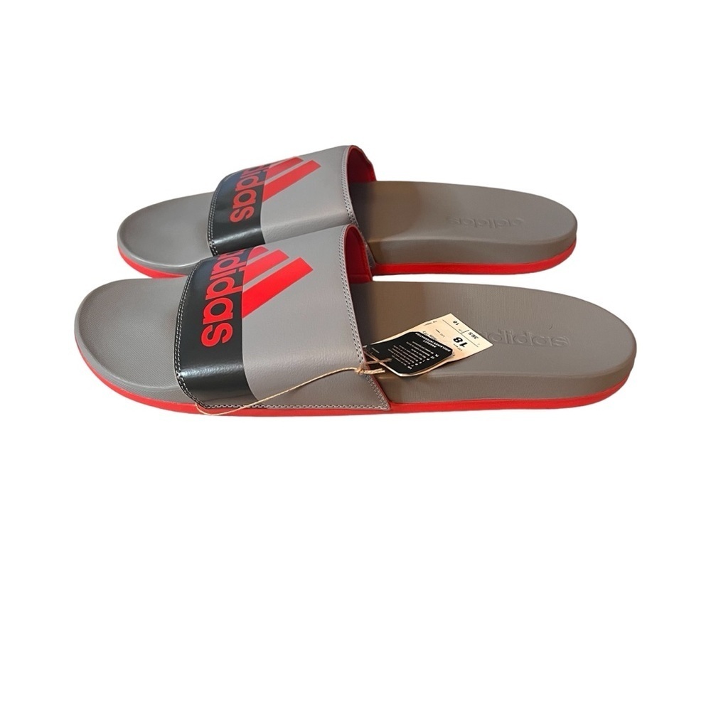 Adidas Adilette Comfort Mens Shoes Size 18, Color: Vivid Red/Grey Three-Carbon